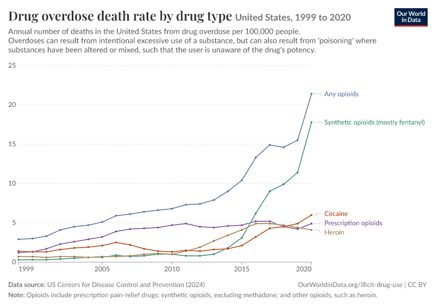 Drug overdose death rate by drug type